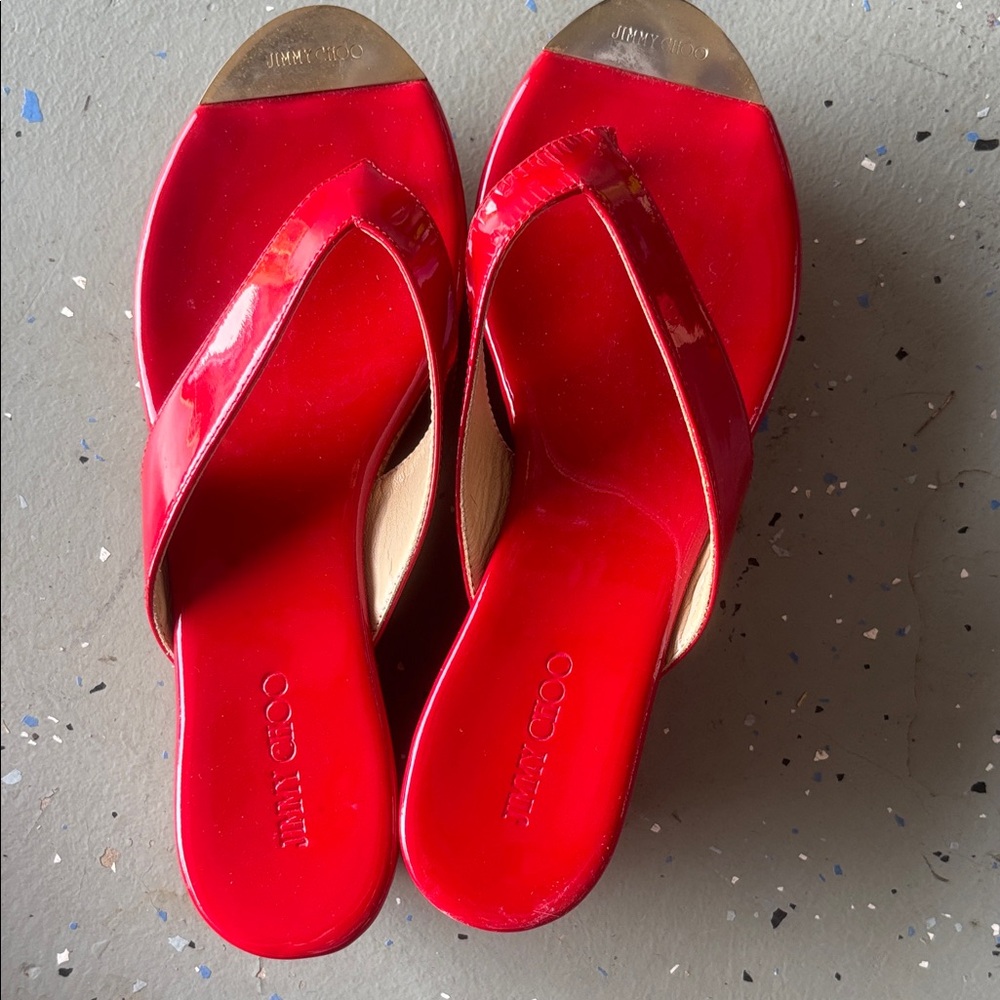 Jimmy Choo Glossy Red Sandals